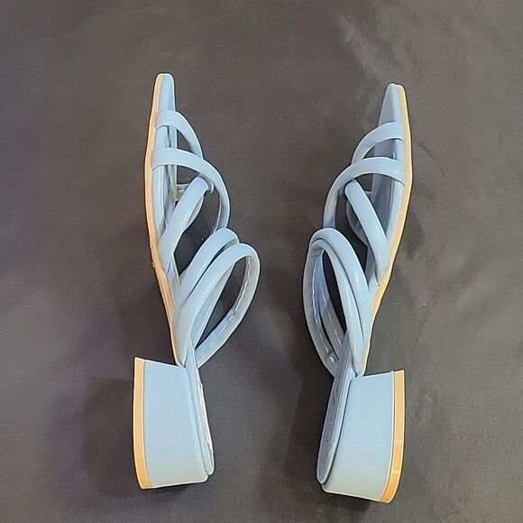 BRAND NEW LYNX LOW BLOCK HEEL SQUARE TOE CRISSCROSS MULTI-STRAP SANDAL - Picture 13 of 16